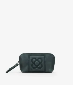 Outlet Bosanova Monedero verde piel con flor de Barcelona