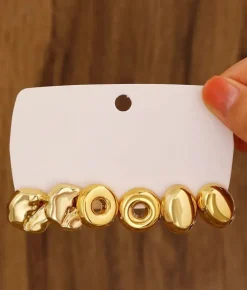 Online Bosanova Pack de pendientes dorados metálicos