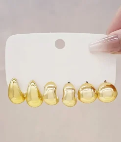 Online Bosanova Pack pendientes dorados metálicos