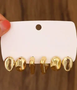 Clearance Bosanova Pack pendientes dorados metálicos