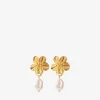 Fashion Bosanova Pendientes dorados flor con perla