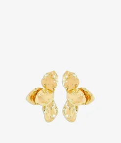 Best Bosanova Pendientes metálicos grandes dorados con textura