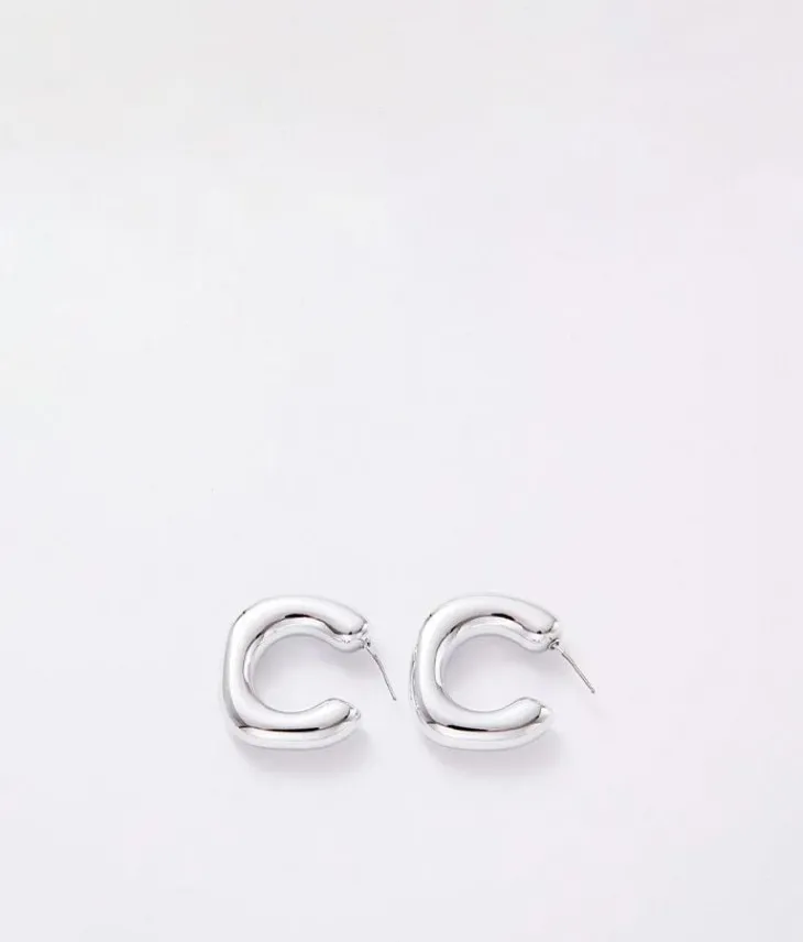 Discount Bosanova Pendientes plateados aro minimalista
