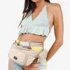 Best Bosanova Riñonera beige en nylon con bolsillo
