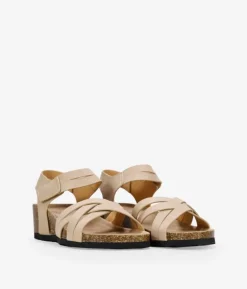 Best Bosanova Sandalias beige con cuña de corcho