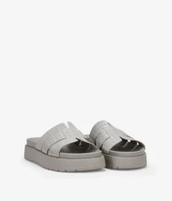 Discount Bosanova Sandalias beige efecto cocodrilo con plataforma