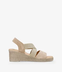 Best Bosanova Sandalias beige en serraje piel con elásticos
