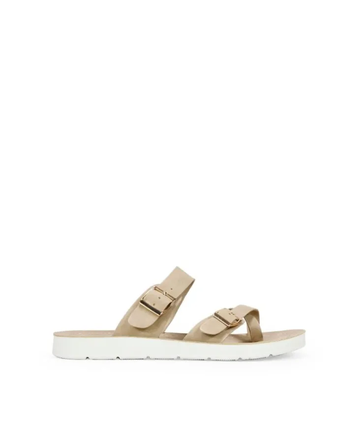 Best Bosanova Sandalias beige planas con hebillas