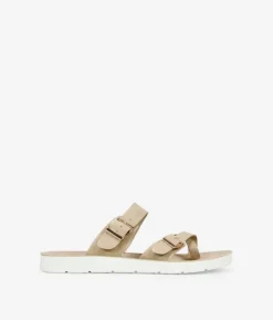 Best Bosanova Sandalias beige planas con hebillas