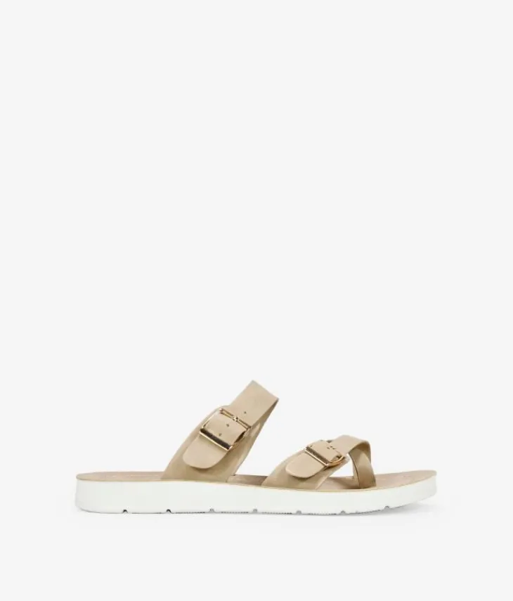 Best Bosanova Sandalias beige planas con hebillas