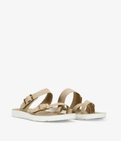 Best Bosanova Sandalias beige planas con hebillas