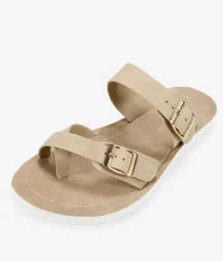 Best Bosanova Sandalias beige planas con hebillas