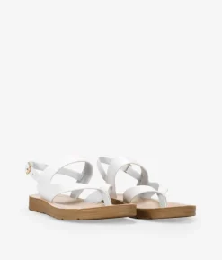 Best Bosanova Sandalias blancas de dedo con hebilla