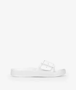 New Bosanova Sandalias blancas de goma con hebilla