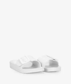New Bosanova Sandalias blancas de goma con hebilla