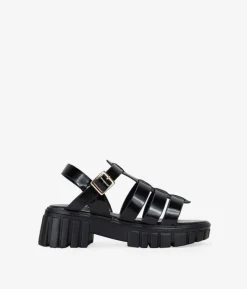 Best Bosanova Sandalias cangrejeras negras con suela track