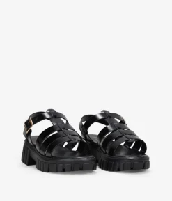 Best Bosanova Sandalias cangrejeras negras con suela track