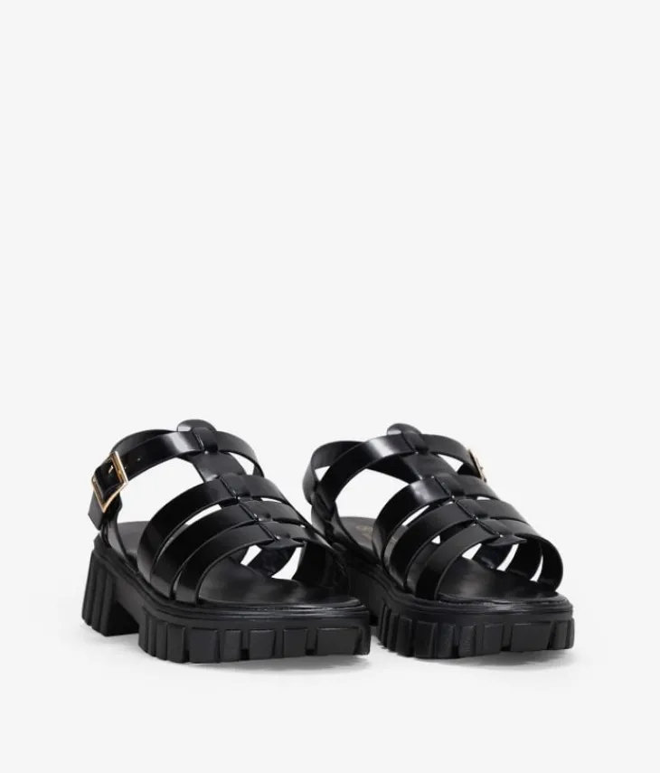 Best Bosanova Sandalias cangrejeras negras con suela track
