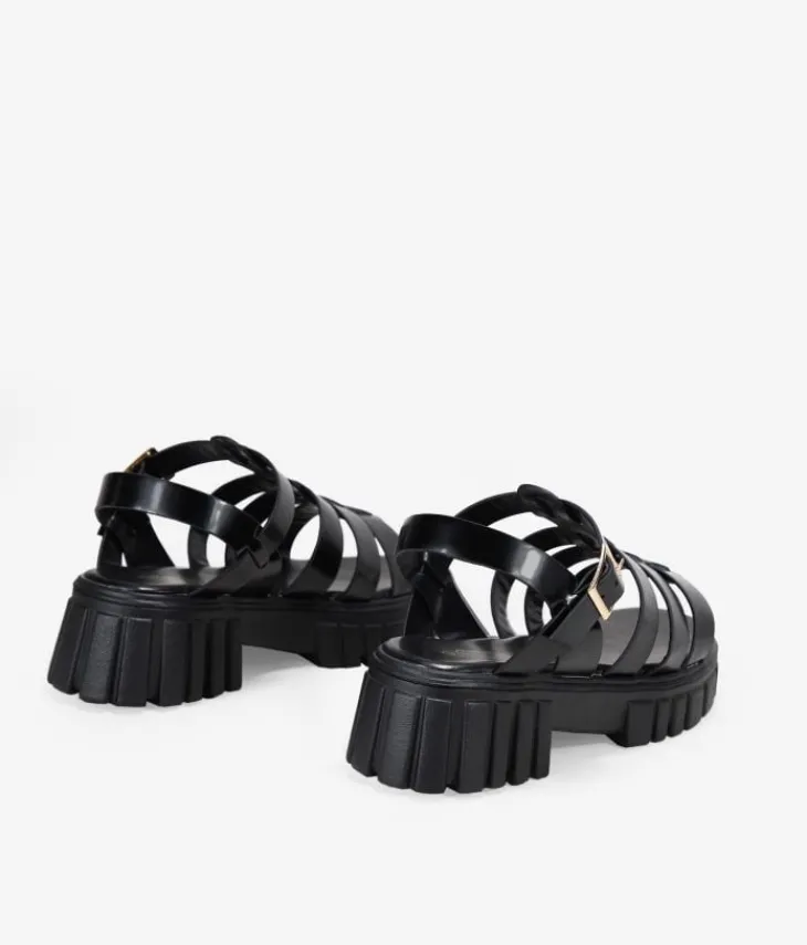 Best Bosanova Sandalias cangrejeras negras con suela track