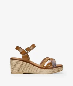 Discount Bosanova Sandalias con cuña de piel marrones