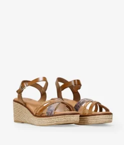 Discount Bosanova Sandalias con cuña de piel marrones
