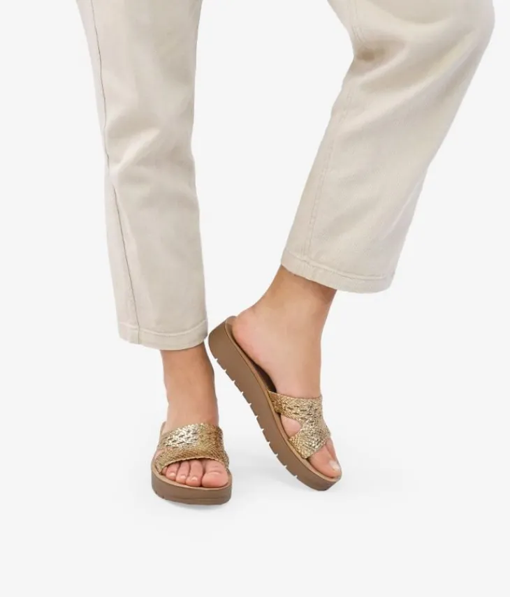 Best Bosanova Sandalias con cuña doradas