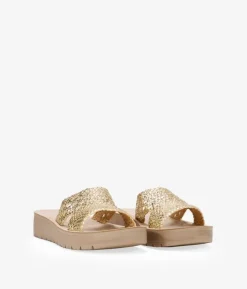 Best Bosanova Sandalias con cuña doradas