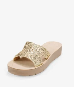 Best Bosanova Sandalias con cuña doradas