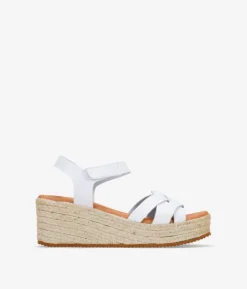 Clearance Bosanova Sandalias con cuña y plataforma blancas en piel con esparto