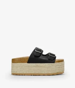 Clearance Bosanova Sandalias con plataforma negras de esparto