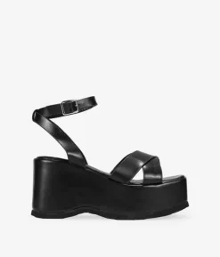 Discount Bosanova Sandalias con plataforma negras y pulsera en el tobillo
