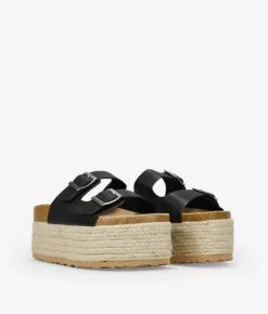 Clearance Bosanova Sandalias con plataforma negras de esparto