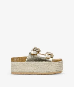 Clearance Bosanova Sandalias con plataforma doradas de esparto