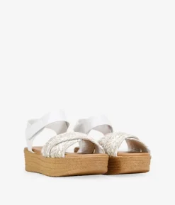 Clearance Bosanova Sandalias con plataforma blancas de rafia