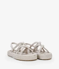 Clearance Bosanova Sandalias con plataforma beige de cuerda