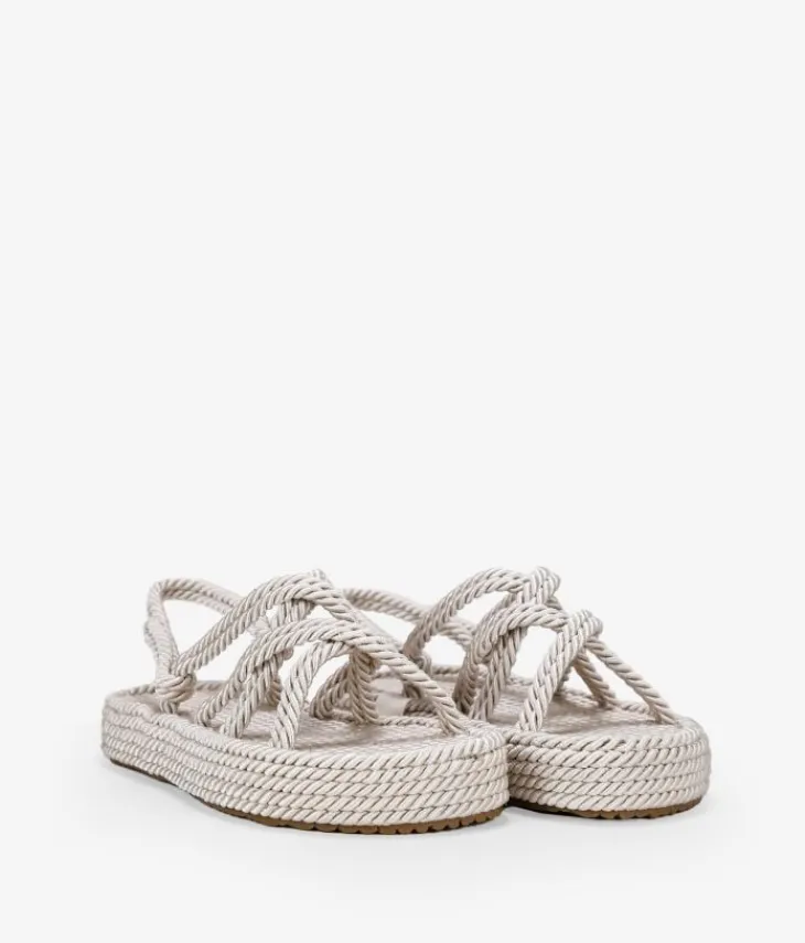 Clearance Bosanova Sandalias con plataforma beige de cuerda