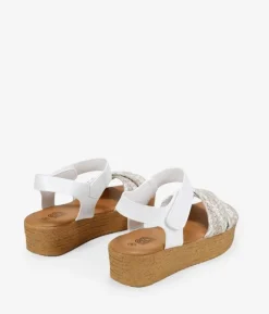 Clearance Bosanova Sandalias con plataforma blancas de rafia