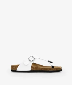 Sale Bosanova Sandalias de dedo blancas piel