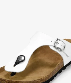 Sale Bosanova Sandalias de dedo blancas piel