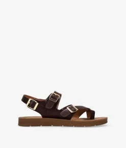 Outlet Bosanova Sandalias de dedo marrones con hebillas