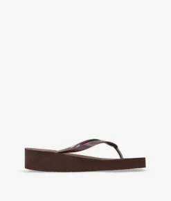 Online Bosanova Sandalias de dedo marrones con cuña