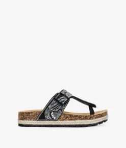 Best Bosanova Sandalias de dedo negras con esparto