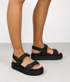 Clearance Bosanova Sandalias de dedo negras con cuña