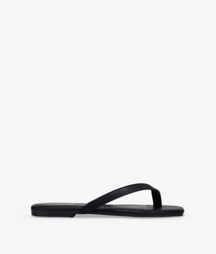 Clearance Bosanova Sandalias de dedo negras efecto cocodrilo