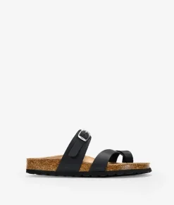 Best Bosanova Sandalias de dedo negras en piel