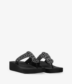 Best Bosanova Sandalias de dedo negras con brillantes