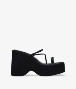 Discount Bosanova Sandalias de dedo negras con plataforma