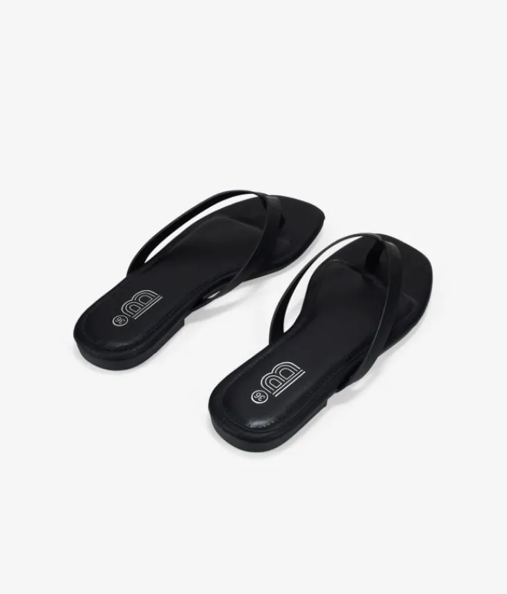 Clearance Bosanova Sandalias de dedo negras efecto cocodrilo