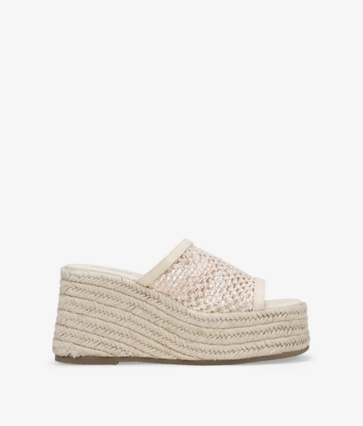 Best Bosanova Sandalias de esparto beige con rejilla y plataforma