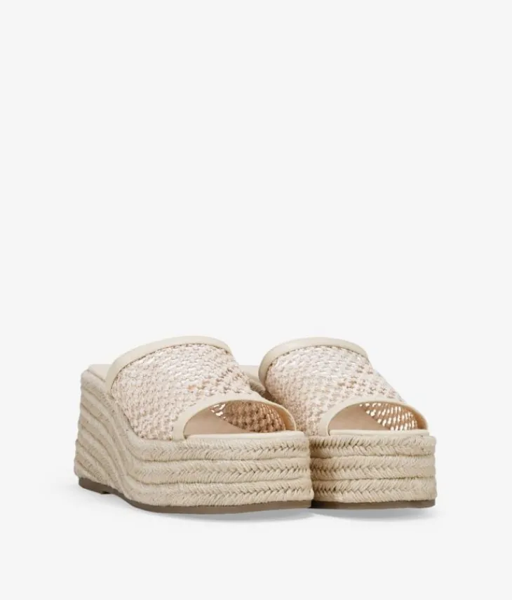 Best Bosanova Sandalias de esparto beige con rejilla y plataforma